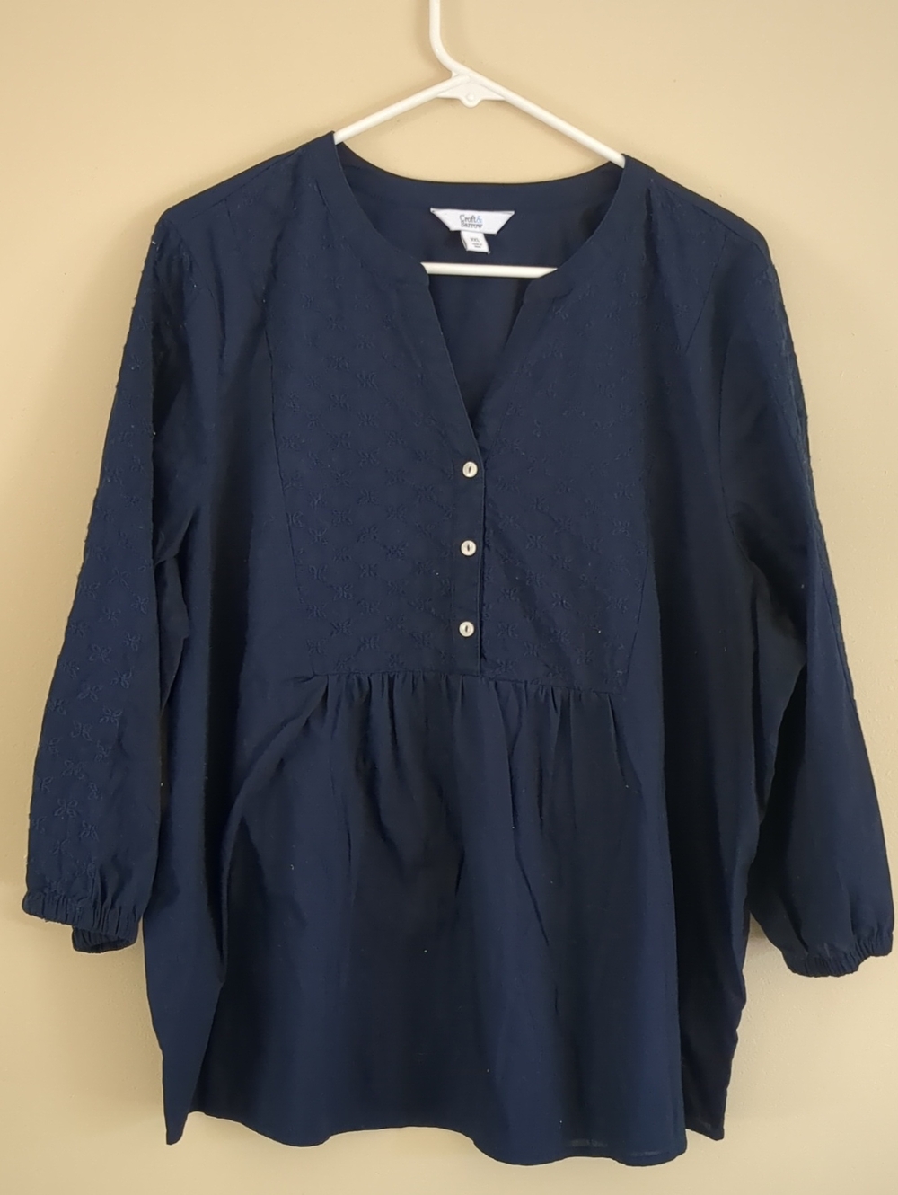 XXL Croft & Barrow Navy Blue Cotton Blend Shirt Top